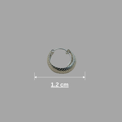 Silver Curved Line Design Earrings for Girls