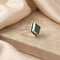 Silver Dark Green Stone Ring
