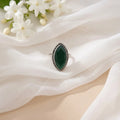 Silver Delight Green Ring