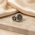 Silver "Design Of Hole Cards Craze" Boys Ring