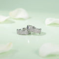 Silver Double-Row CZ Hoop Earrings