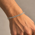 Silver Double Link Chain Bracelet for Boys