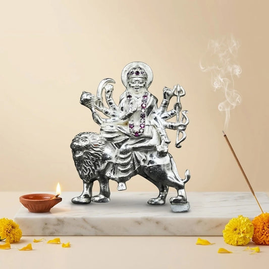 Silver Durga Ma Idol for Puja, Home Decor or Gift