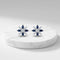 Silver Earrings with White & Blue Stones Elegant Sparkle