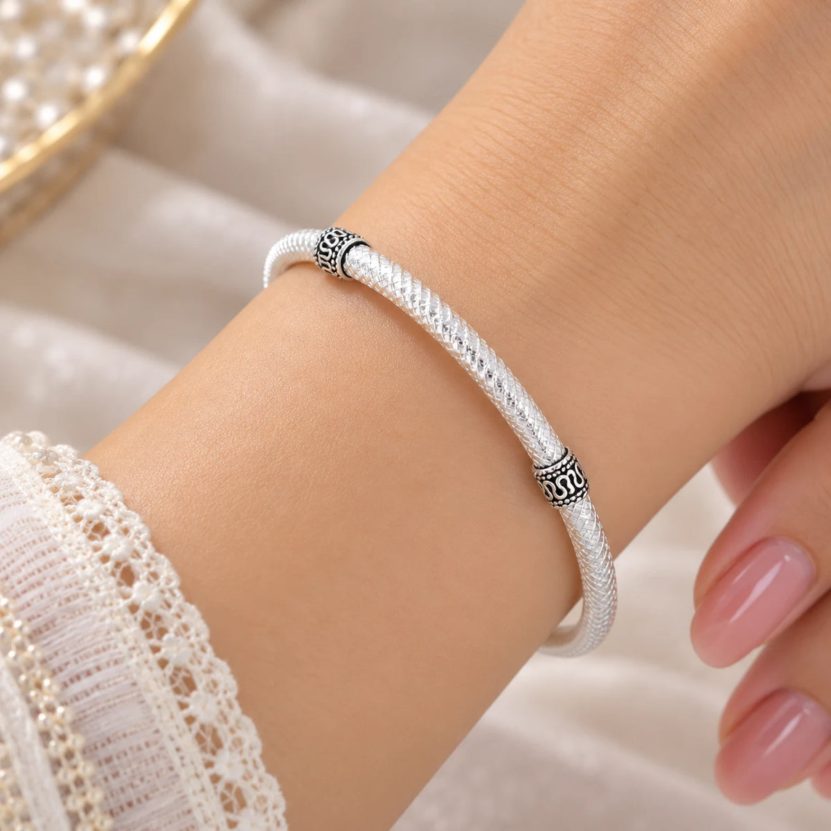 Silver Effortless Girls Kada