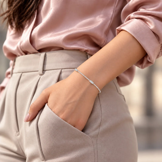 Silver Elegant Box Chain Bracelet for Women