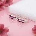Silver Emerald Pink Waves Toe Ring