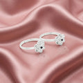 Silver Emerald Shiny Flower Toe Rings