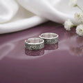 Silver Engraved Flower Toe Rings