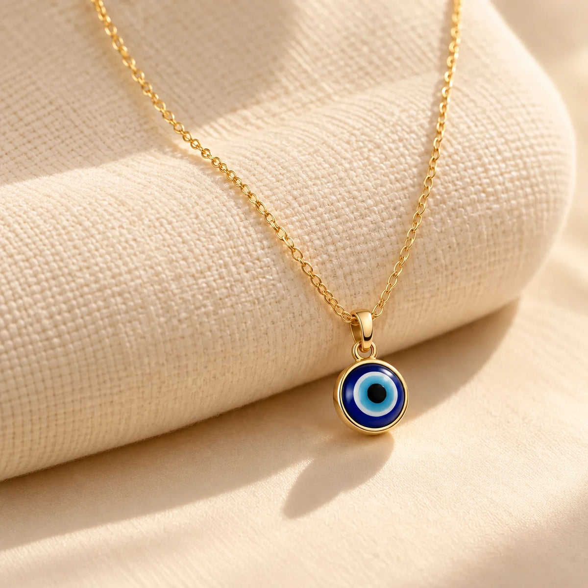 Silver Evil Eye Different Colors Pendant Gold Polish Necklace for Protection
