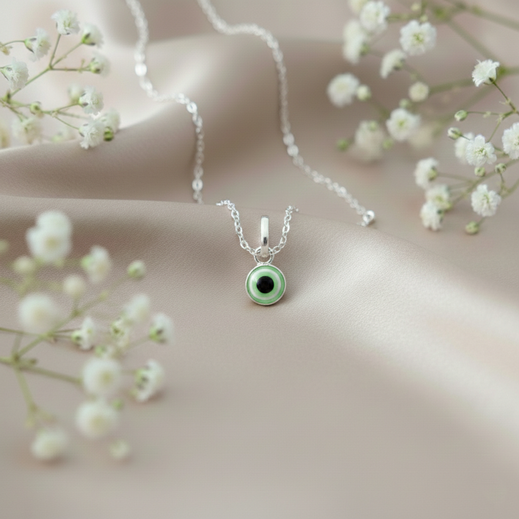 Silver Evil Eye Different Colors Pendant Necklace for Protection