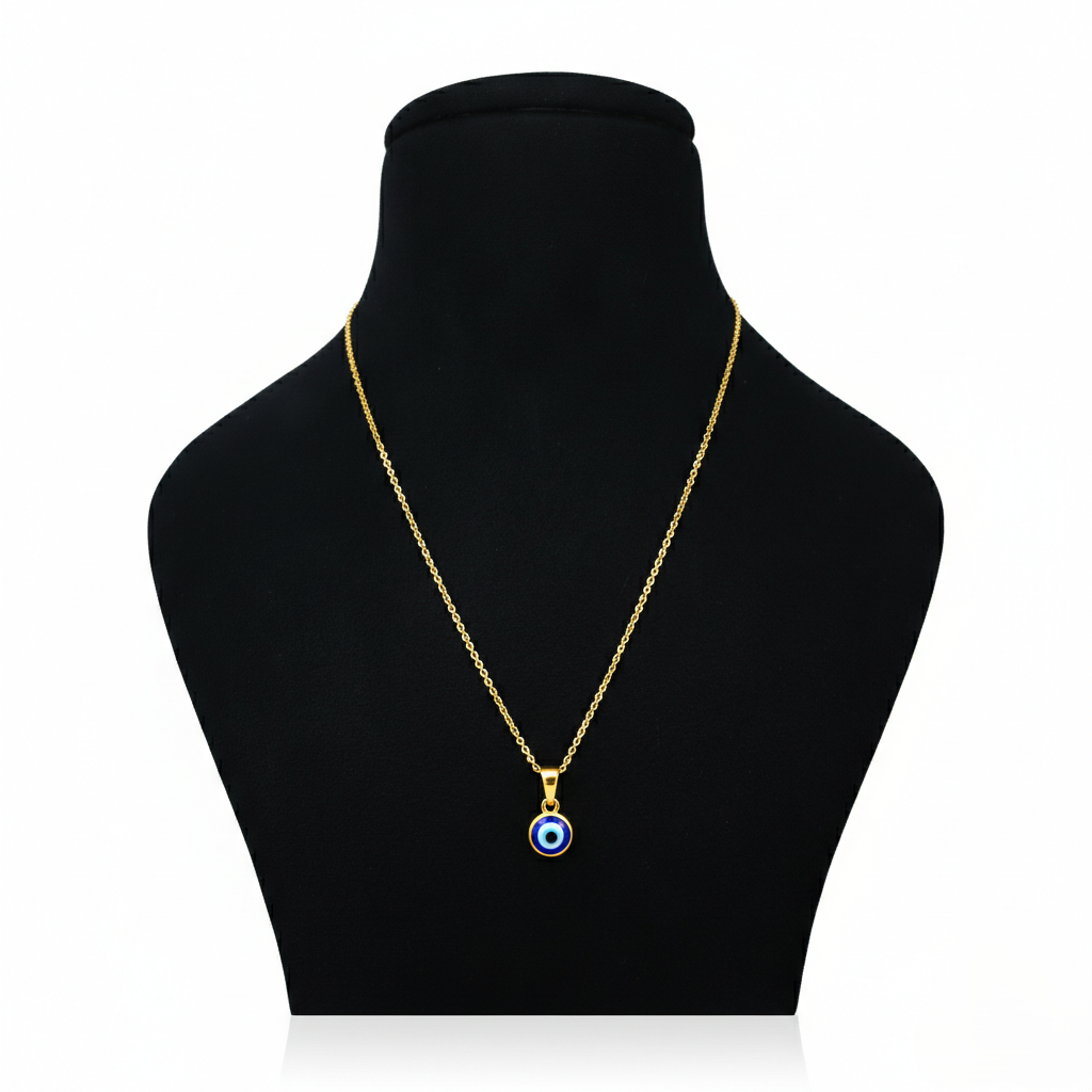 Silver Evil Eye Different Colors Pendant Gold Polish Necklace for Protection