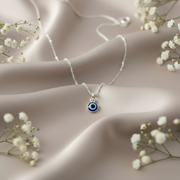 Premium Silver Evil Eye Necklace for Protection and Good Luck