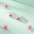 Silver Excellency Of Floral Toe Rings