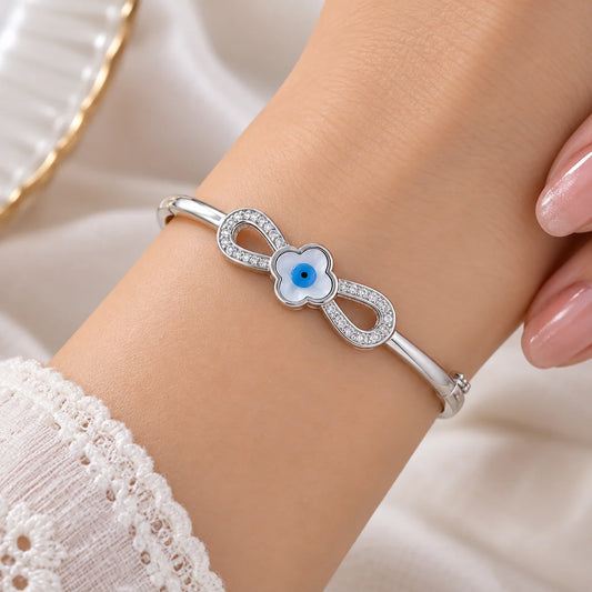 Silver Fashionable Evil Eye Kada