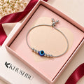 Silver Finish Evil Eye Bracelet for Girls & Women