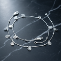 Silver Floral Charm Anklet Delicate Payal/Anklet for Women