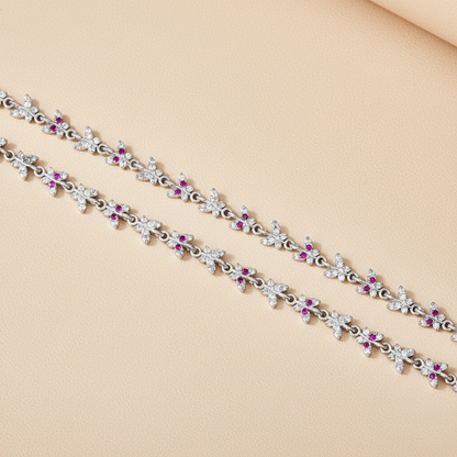 Silver Glamorous "Spring's Butterflies" Payal for Women