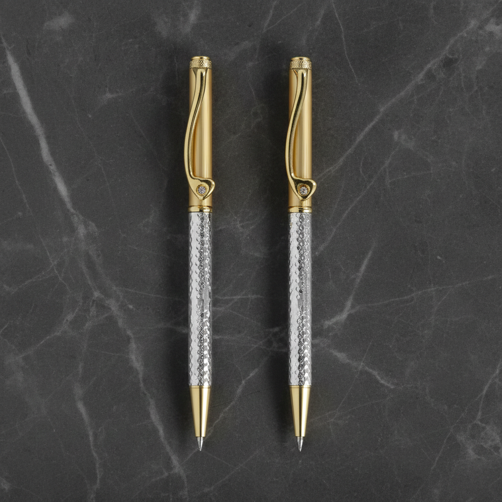 Silver Gold Polish with Heart Design Pen (2 pcs Combo)