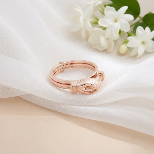 Silver Gold Rose Hug Ring