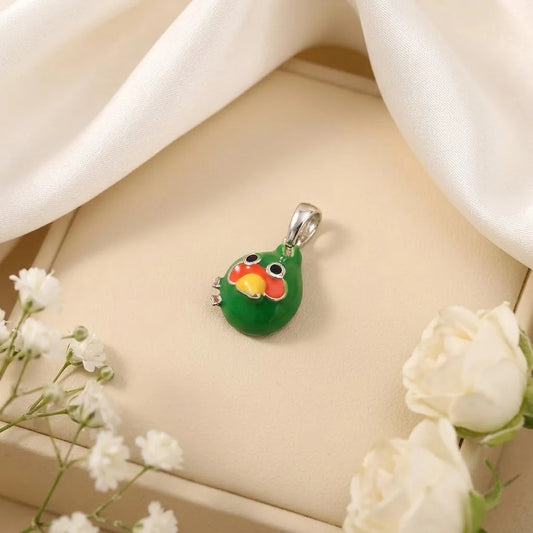 Silver Green Angry Bird Pendant for Baby