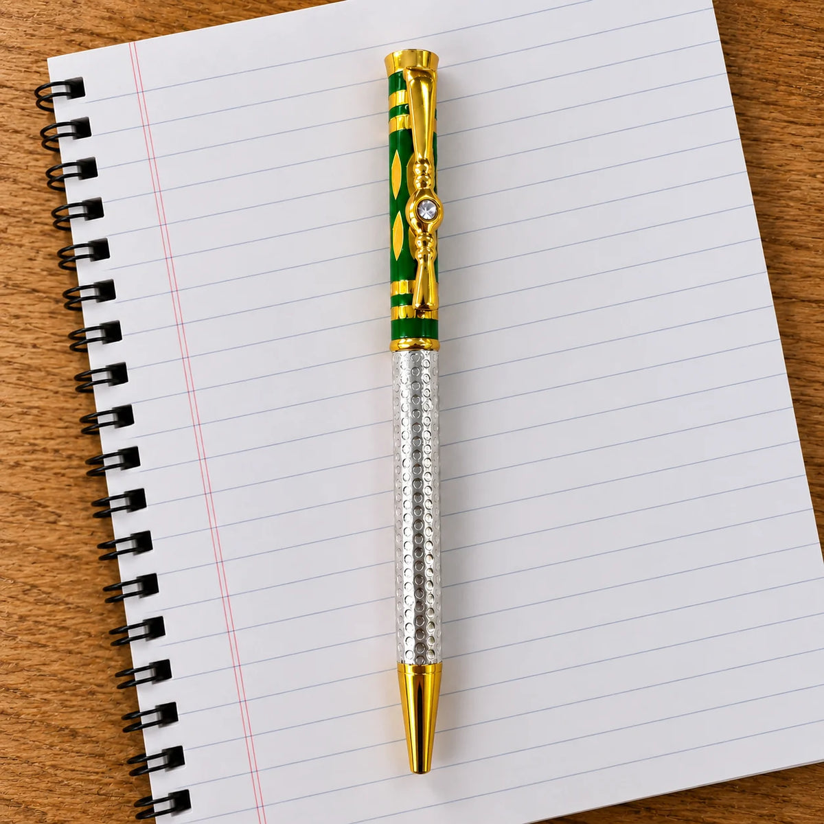Silver Green Design Pen