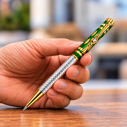 Silver Green Design Pen