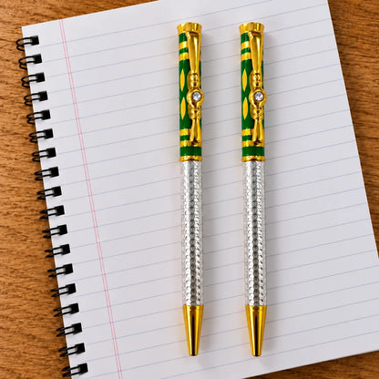 Silver Green Design Pen