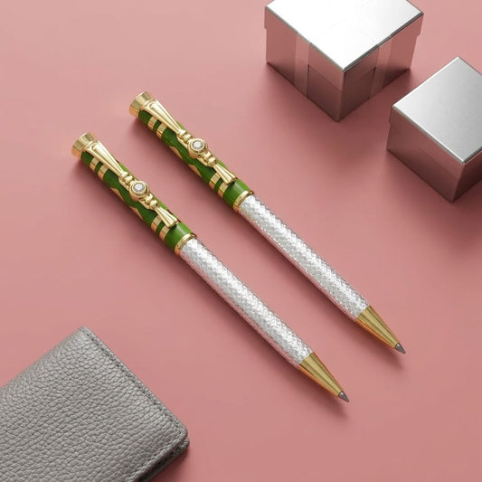 Silver Green Design Pen (2 pcs Combo)