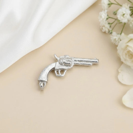 Silver Gun Design Pendant for Boys