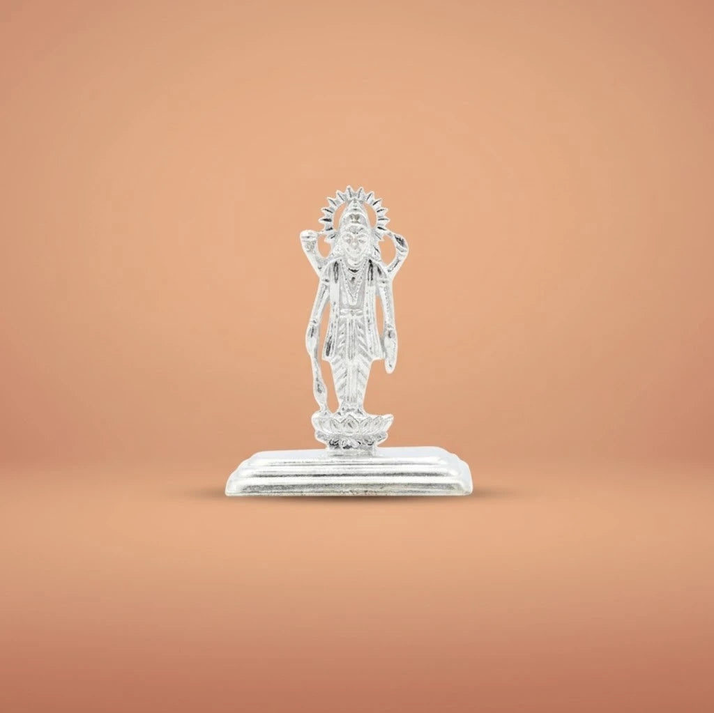 Silver Handcrafted Universal God Vishnu Idol