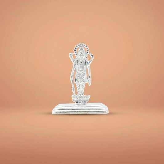 Silver Handcrafted Universal God Vishnu Idol