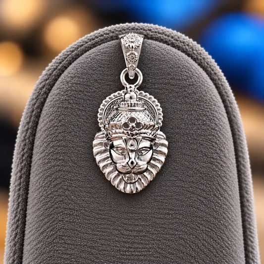 Silver Hanuman Ji Face Pendant