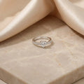 Silver Heart-Center Ring with Accent Stones