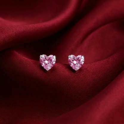 Silver Heart Pendant Earrings Combo Set