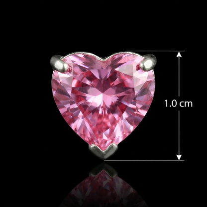 Silver Heart Pendant Earrings Combo Set