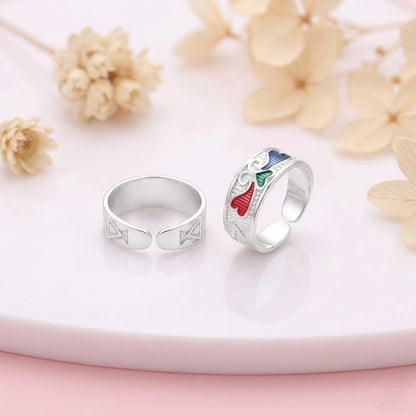 Silver Heart Shape Flower Design Bichhiya for Girls