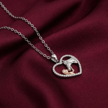 Silver "Horse Lover" Heart Necklace for Girls