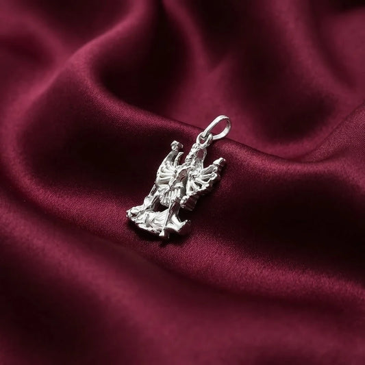Silver Kali Mata with Shiv Ji Pendant