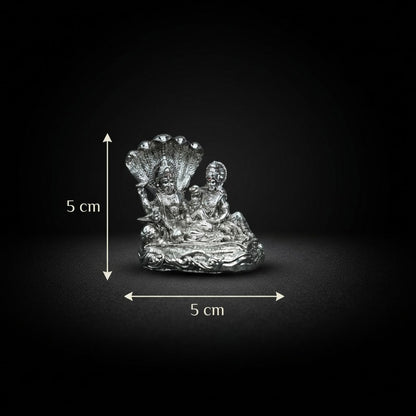Silver Lakshmi Vishnu Idol with Sheshnag