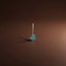 Silver Light Blue Gem Stone Flower Design Nosepin for Girls