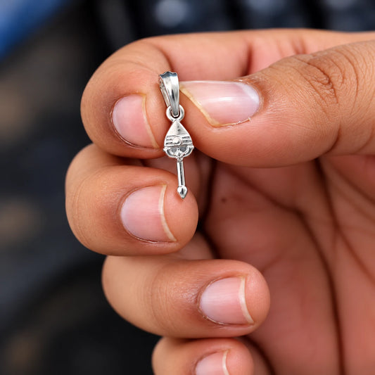  Silver Lord Shiva Trishul Pendant