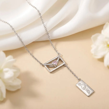 Silver Love Message Box Chain Pendent