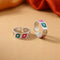 Silver Multi Color Leaf Design Bichhiya for Girls