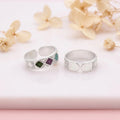 Silver Multi Color Square Shape Design Bichhiya for Girls