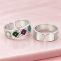 Silver Multi Color Square Shape Design Bichhiya for Girls