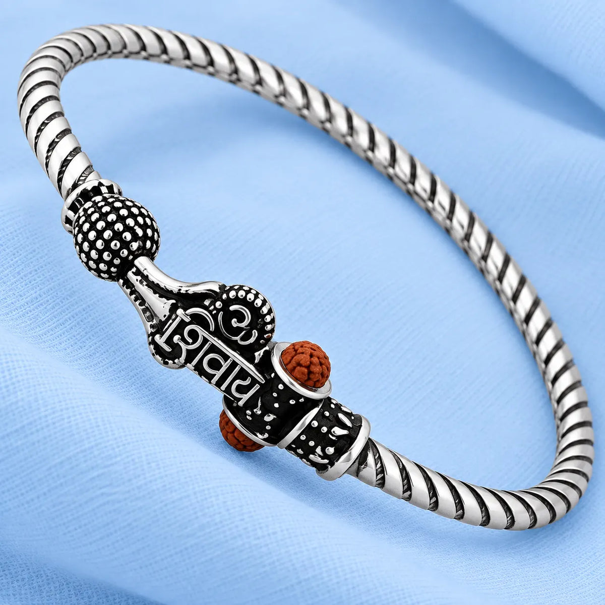 Silver "ॐ NAMAH SHIVAY" Boy's Kada
