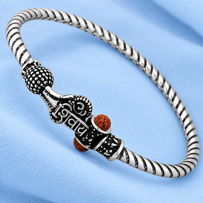 Silver "ॐ NAMAH SHIVAY" Boy's Kada