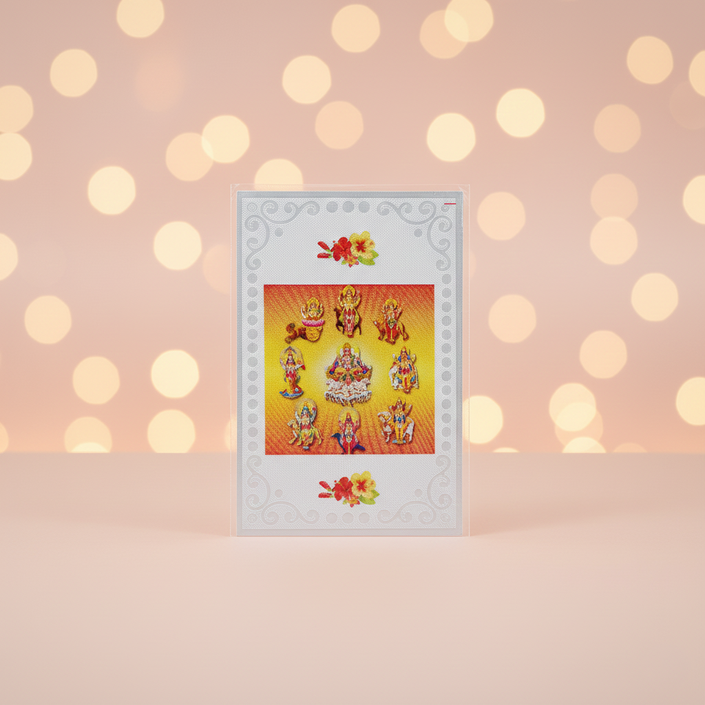 Silver Plated Navgraha Yantra 9 Planets Protection