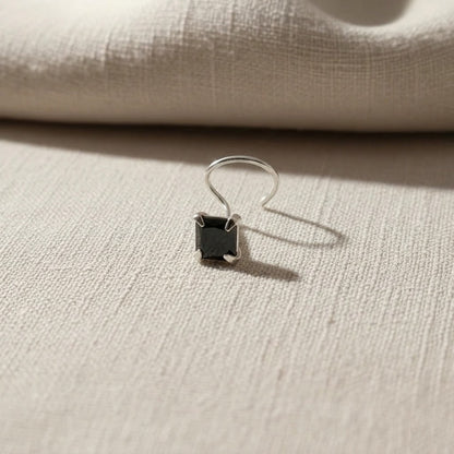 Silver Nose Pin with Square Multicolour Stones